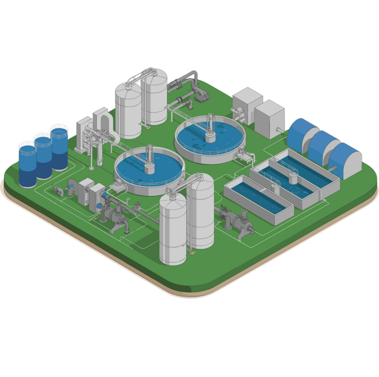 Kläranlage Illustration